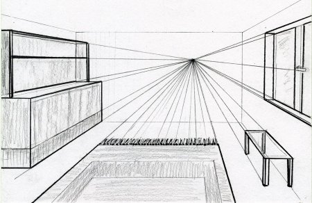 Перспектива комнаты сбоку
