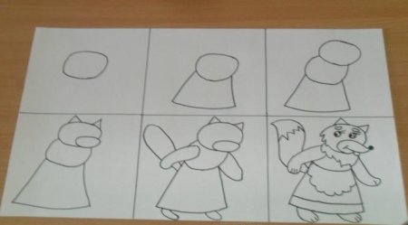 Рисование в старшей группе лиса Кумушка