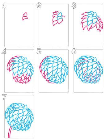 Как рисовать георгины