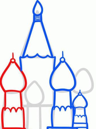 Поэтапное рисование Кремля для дошкольников