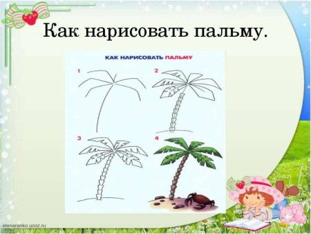 Пальма рисунок цветной