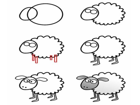 Овечка рисунок