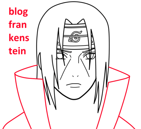 Итачи Учиха рисунок по этапно