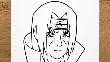 Итачи рисунки легкие по шагам