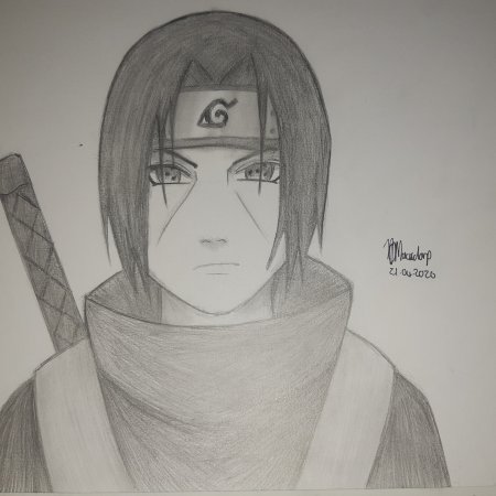 Пошаговая рисовка Итачи