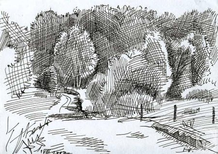 Пейзаж штрихами