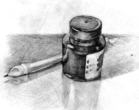 Бытовых предметов тушью