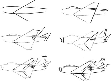 Рисование истребитель