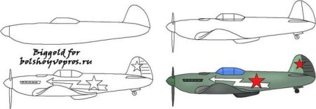 Военный самолет рисунок сбоку