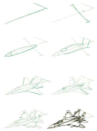 Военный самолет пошагово