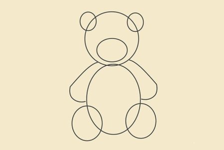 Мишка для малышей поэтапно