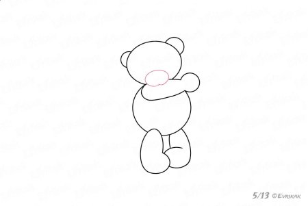 Легкое рисование медвежонка