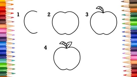 How to draw an Apples for Kids