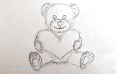 Мишка рисунок легкий