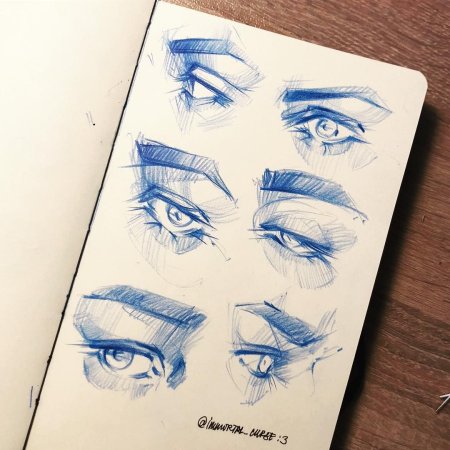 Рисунки в скетчбуке глаза