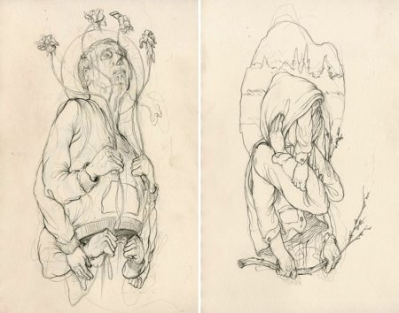 Зарисовки людей в скетчбуке