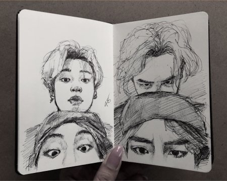 Скейч бук БТС