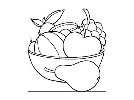 Трафарет корзина с фруктами