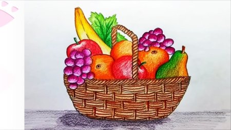 Натюрморт с фруктами раскраска