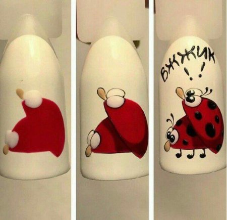 Мультяшки на ногтях пошагово