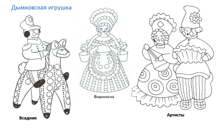 Дымковская игрушка Барыня раскраска
