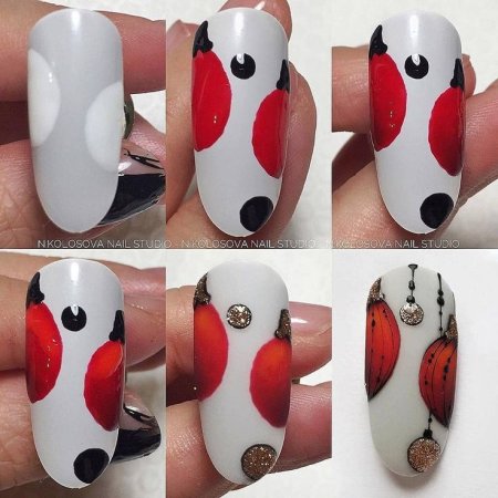 Новогодние ногти пошагово