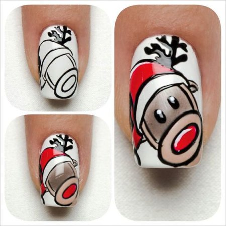 Новогодние рисунки на ногтях для начинающих