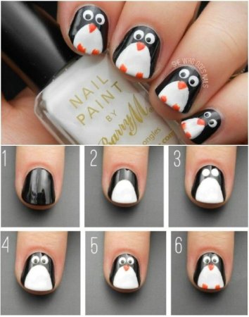 Новогодние рисунки на ногтях для начинающих