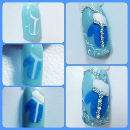 Зимние ногти пошагово