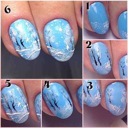 Новогодний маникюр пошагово