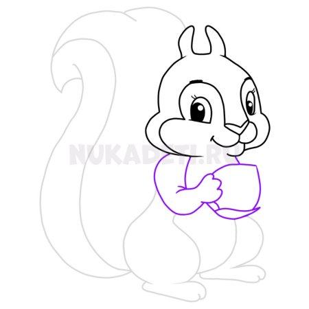 Белочка рисунок для детей карандашом