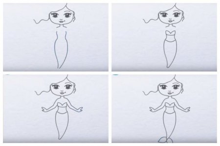 Русалка рисунок карандашом для детей