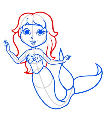 Как нарисовать русалку Ариэль