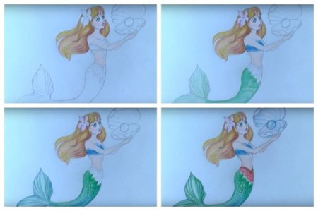 Схема рисования русалки
