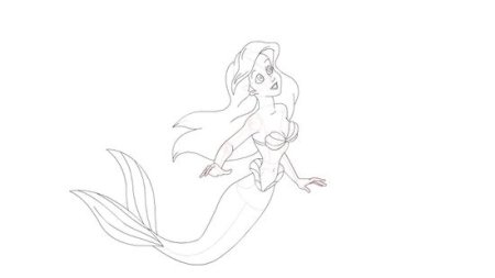 Поэтапное рисование Русалочки Ариэль