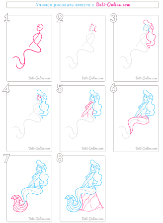 Научиться рисовать русалку