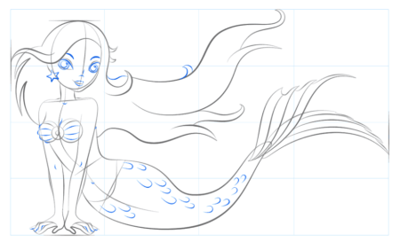 Нарисовать русалочку легко