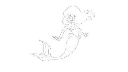 Русалочка раскраска цветная