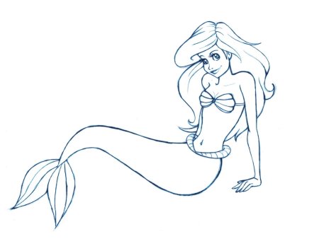 Пошаговый рисунок Ариэль