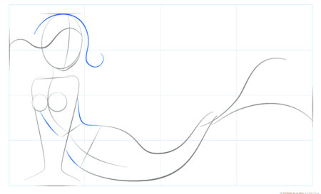 Русалка рисунок поэтапно