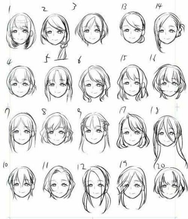 Аниме причёски для девушек карандашом
