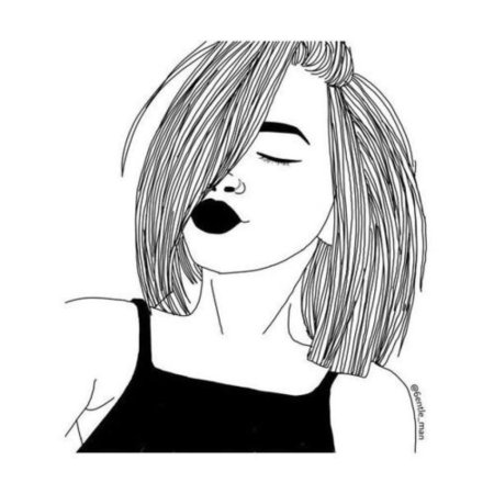 Набросок девушки с короткими волосами