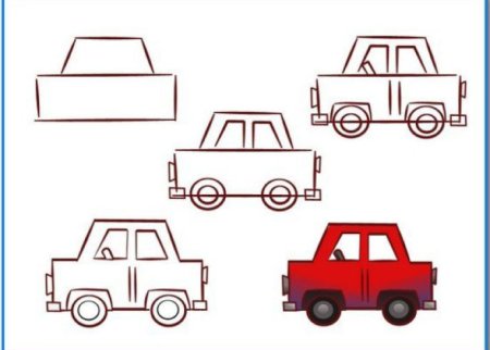 Поэтапное рисование пожарной машины