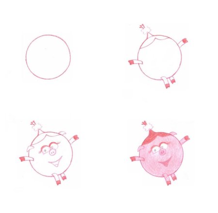 Поэтапные рисунки карандашом Смешарики