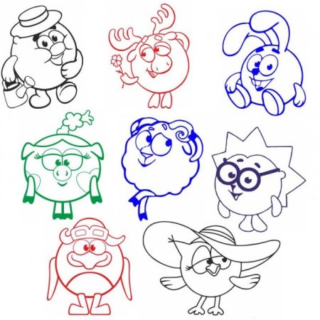 Как нарисовать смешариков