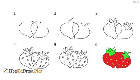 Strawberry drawing Step by Step
