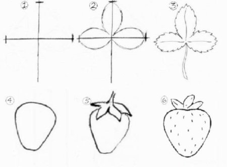 Клубника карандашом легко