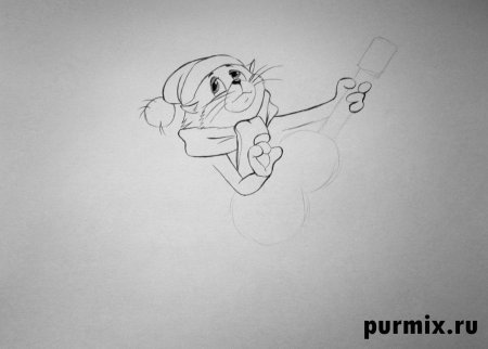 Рисунок кота Матроскина карандашом