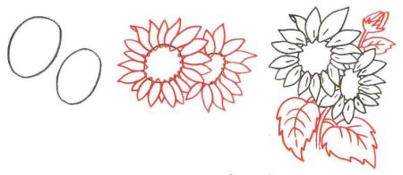 Подсолнух акриловыми красками для начинающих