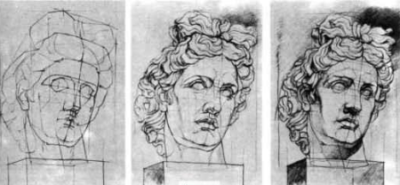 Антиной гипсовая голова построение